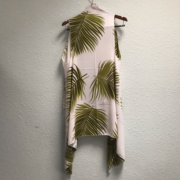 NWT Tropical Leaf Long Kimono Vest - Festival Wear - Picture 2 of 7